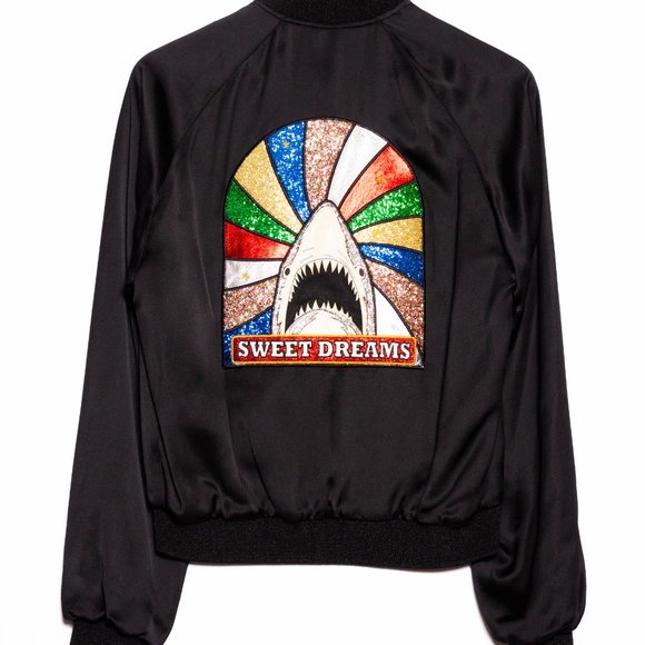 Saint Laurent Sweet Dreams Black Bomber Jacket sz44 - Picture 3 of 7
